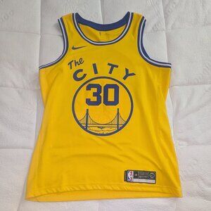 🏀 Nike Steph Curry Golden State Warriors Men The City Jersey Size L 48 EUC 💛✨